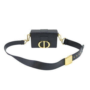 Christian Dior Montaigne Shoulder Bag Black Leather